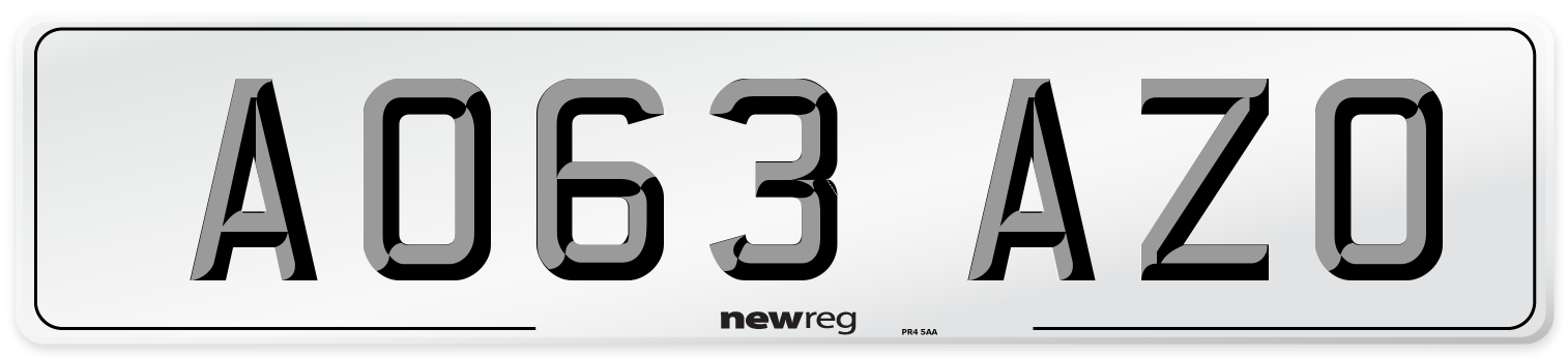 AO63 AZO Number Plate from New Reg